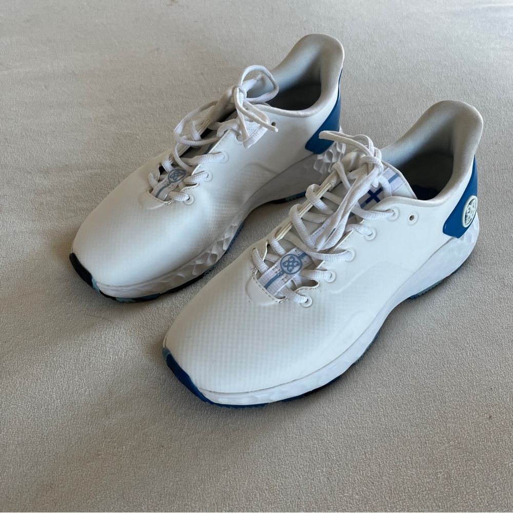 G/FORE White and Blue Women's Athletic Golf Shoes